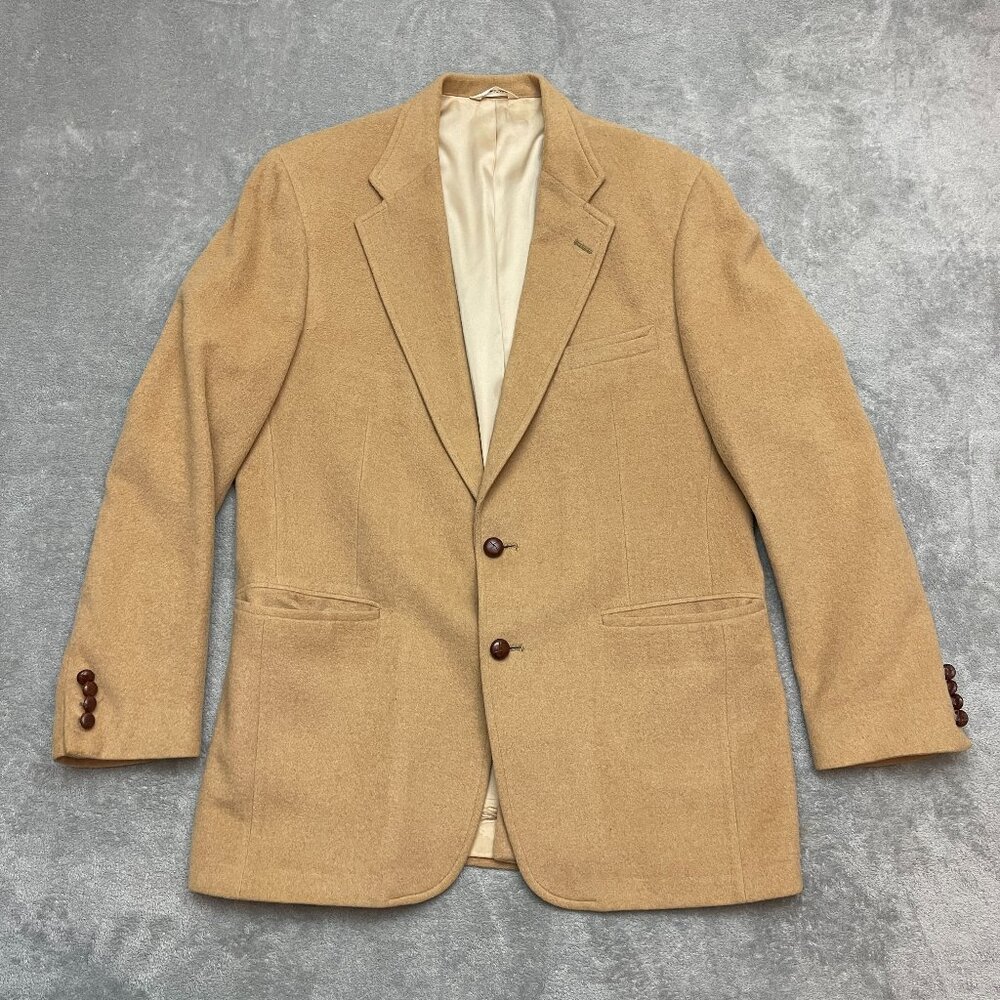 Vintage Chaps Ralph Lauren Camel Hair Blazer Sport Coat Size 42L Made in USA